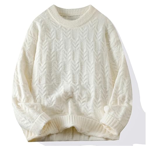 Mens Round Neck Ribbed Neckline Sweater Thick Warm Fashion Trend Crisp Shape Thin Fabric Comfortable4