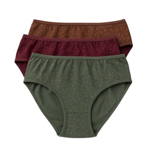 onlinia Women's Mid-Rise Cotton Bikini Panties – Pack of 3 | Women's Cotton Low Waist Printed Bikini Panty Ladies' Soft CottonPanty Multicolour-picture-20