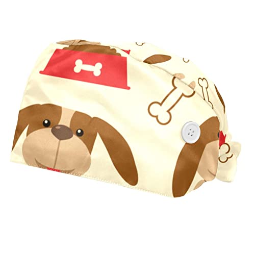 Chapeau de travail respirant JDEZ lot de 2 casquettes motif chien