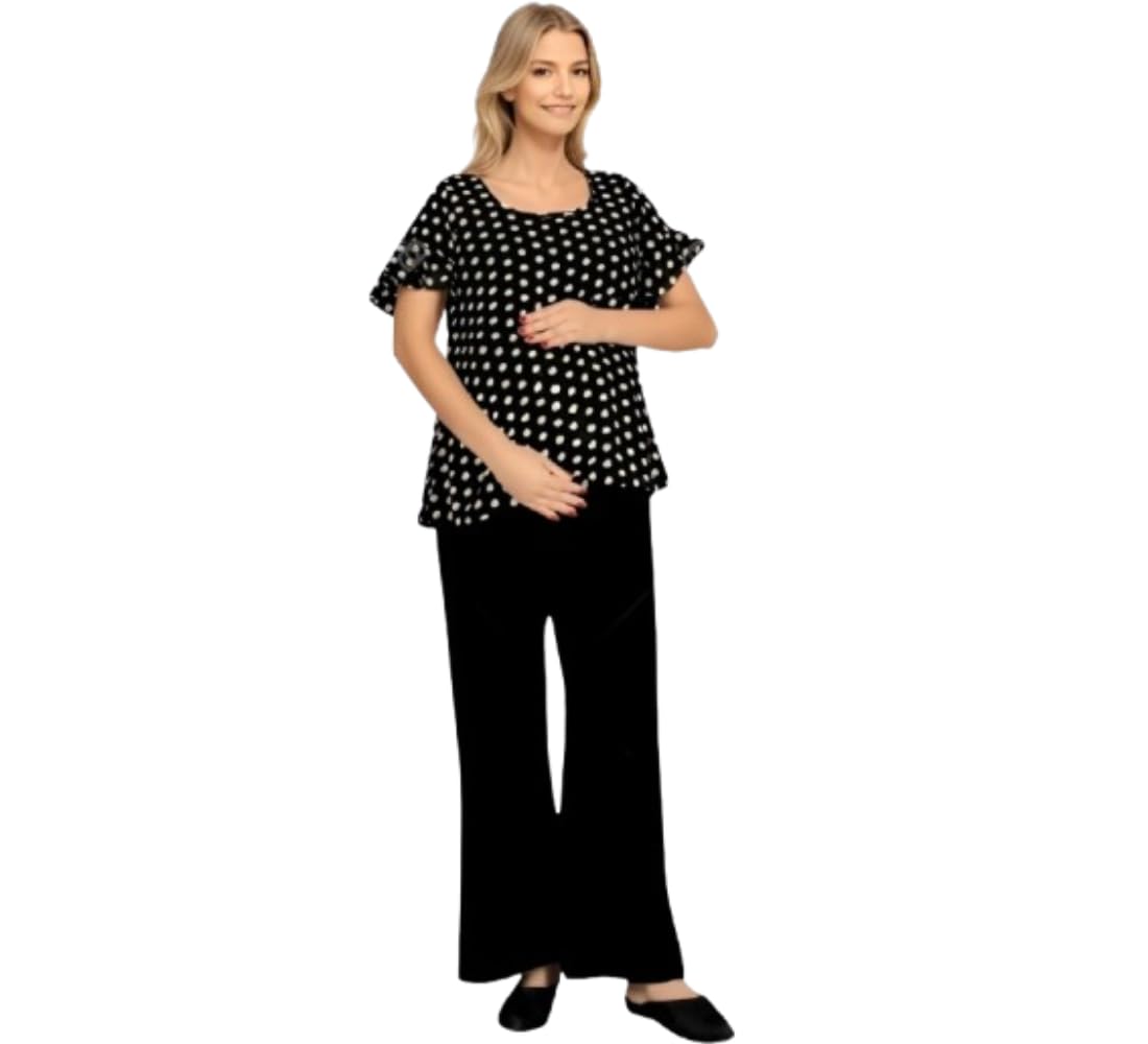 Fashiospice Maternity Black Plazo Pant for Pregnancy, Pants for Pregnant Women for Ultimate Comfort (Pack of 1) (in, Alpha, 3XL, Black) - Image 2 thumbnail
