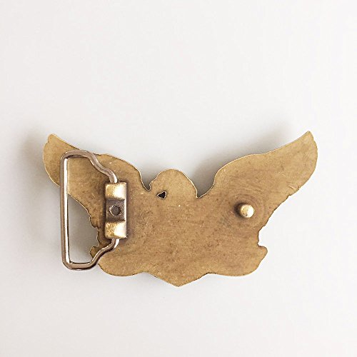Hebilla de cinturón con alas y calaveras vintage de bronce antiguo para correas de cuero 4