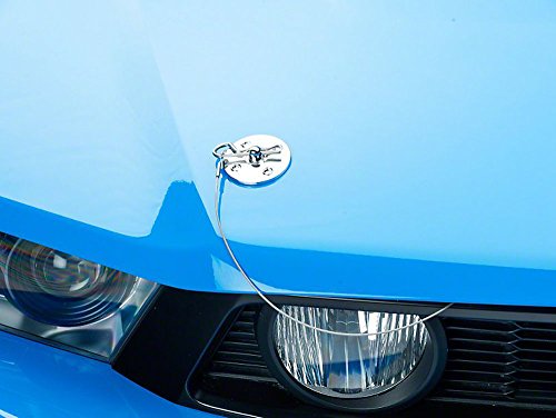 Ijdmtoy Set Of Classic Design 2.5-Inch Chrome Billet Aluminum Hood Pin Appearance Kit W/Cable Compatible With Any Car, Truck, Suv, Etc #TOP6