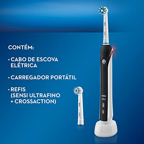 Oral-B Pro 2000 Sensi Ultrafino - Escova Elétrica Recarregável, 220V + 1 Refil Sensi Ultrafino