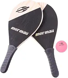 Kit Frescobol Mormaii com 2 Raquetes de Madeira + Bola e Sacola | Feito à Mão no Brasil | Cabo Injetado e Design Aerodinâmico