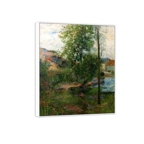 Impressions sur toile Willow par SDYSKKUG tableau célèbre 48x40cm avec cadre blanc