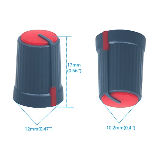 20Pcs Colors 6Mm D Axis Potentiometer Control Knobs For Electric Guitar Volume Tone Knobs (Dark Gray - D Axis) #TOP6