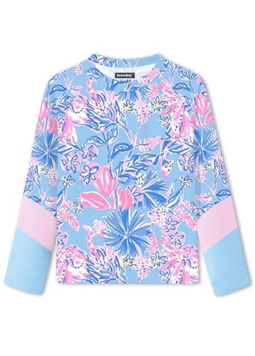Image of BesserBay Girls Rash Guard UPF 50+ Raglan Sleeve Swim Shirt 6-14 Years