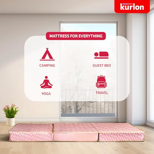 Image of Kurlon Aaram 4 Inch Foldable Mattress | Single Size | Full Body Support | Quilting Foam | Soft & Cushioned Surface | Eco-Friendly | Motion Isolation | Relaxing Sleep | 72X36X4 | 3 Yrs Warranty