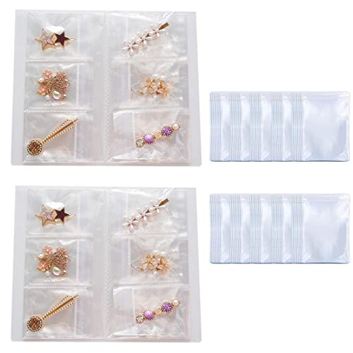 SIYUE Paquete de 2 organizadores de Joyas, Organizador de Viajes, Organizador de Pendientes, Libro de Almacenamiento de Joyas Transparente con 100 Bolsillos para exhibición de Pendientes de Anillo Cover