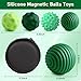 Silicone Magnetic Fidget Balls - Silicone Stress Relief Fidget Toys Sensory Toy for Adults, Office Desk Fidget Balls for Anxiety Relief, Office Decoration for Teens Girls Adults with Box (Green-4PCS)