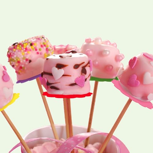 Tiangrid 100 Pcs Scalloped Cake Pop Boards with Hole 2 Inch Mini Round Candy Cake Base Cardboards for Baby Shower Dessert Table Cupcakes Pastries Birthday Party Wedding Supplies(Multicolor) by Tiangrid - Image 4