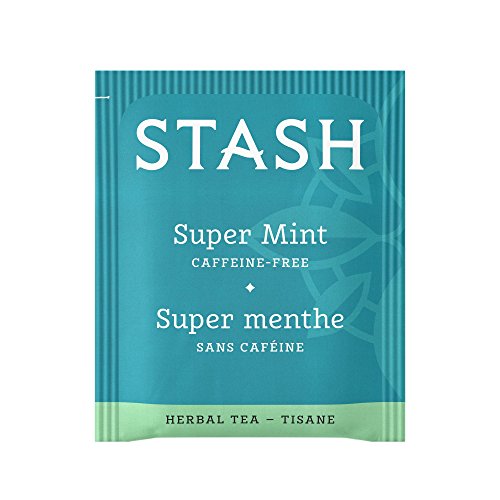 Image of Stash Tea Super Mint Herbal Tea - Caffeine Free, Non-GMO Project Verified Premium Tea with No Artificial Ingredients, 18 Count (Pack of 6) - 108 Bags Total