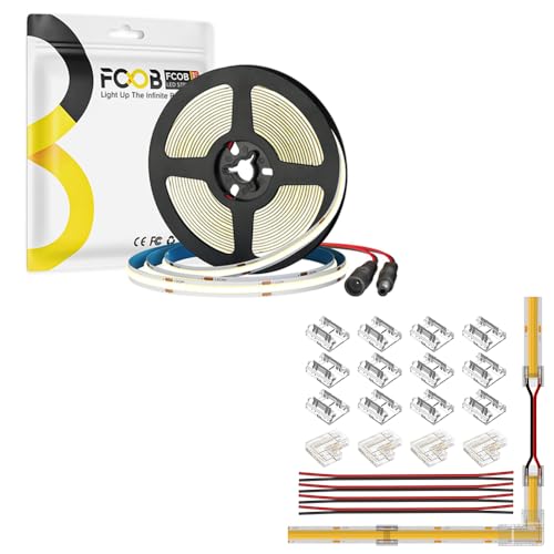 Tira LED COB 16.4ft 24V 4000K 480 LEDs con conector miniatura 1