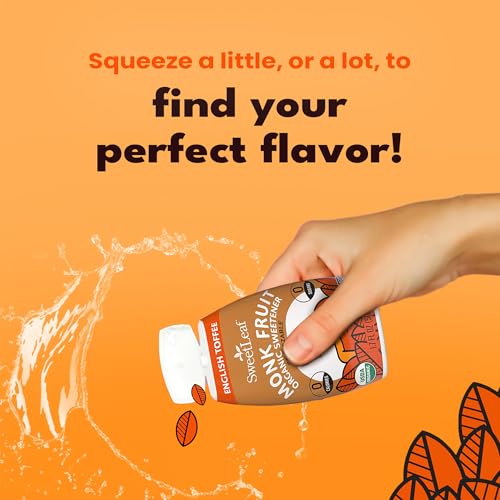 SweetLeaf English Toffee Liquid Monk Fruit - Monk Fruit Liquid Sweetener Drops, Organic Monk Fruit Extract, Zero Calorie Sweetener, Sugar Free, Keto Friendly, Erythritol Free - 1.7 Fl Oz