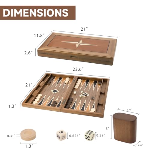 Set Premium de Backgammon Plegable de Madera miniatura 4