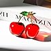 RONG KRISTO Crystal Cherry Decor - Glass Fruit Decor- Red Home Collectibles for Kitchen, Living Room
