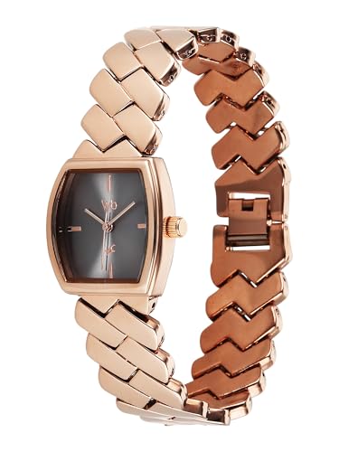 Image of Fastrack Vyb Showstopper with Quartz Analog Grey Dial Rose Gold Alloy Strap Watch for Girls - FV60112WM02W