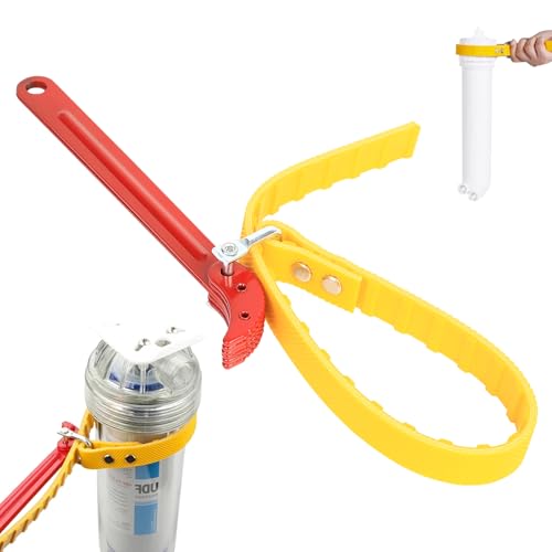 kebitedamai Oil Filter Strap Wrench 9 Inch Oil Filter Removal Tool Rubber Strap Wrenches Multi-Purpose Adjustable Belt Pipe Wrench for Plumbing Water Filters Plumbers Jar Opener