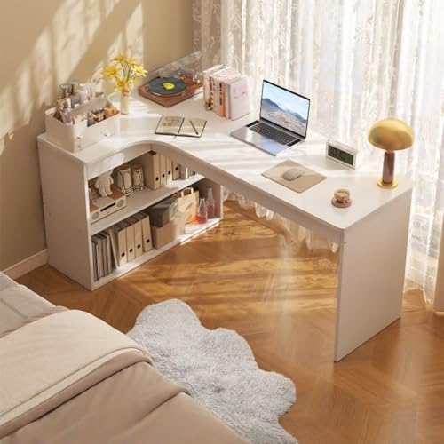 ���ϑ� �p�\�R���f�X�N L ���^100/120/140cm ���b�J�[�t�� �R�[�i�[�p�\�R���׋��� ���ϑ� ����ω׏d �ȒP�g�� ����/�Q��/�I�t�B�X�Ή�MumuElf (100*70*74cm,�z���C�g ����)