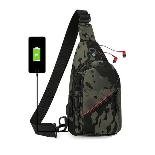 JENAGREEN Small Crossbody Sling Backpack Sling Chest Bag?Adjustable Cross Body Bag Chest Shoulder Bag Daypack Fanny Pack for Travel Hiking