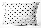 Healbrighting Pillow Cases Polka Dot Black and White Home Decorative Pillowcase King 20 x 36 Inch One Side Pattern Throw Pillow Covers