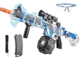 Large Gel Ball Blaster with Drum, 2 Modes Automatic and Manual Gel Splatter Blaster, Electric Splat Blaster with Goggles Balls