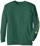 Carhartt Men's Big-Tall Signature Sleeve Logo Long Sleeve T Shirt Original Fit, Bamboo Green, X-Large/Tall