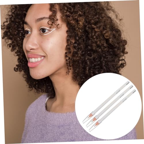 Set 3 piezas lápiz delineador cejas blanco versátil miniatura 4