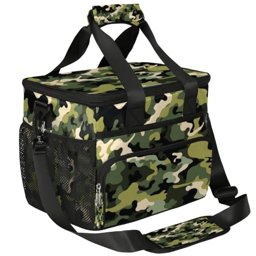 Camouflage Texture Insulated Picnic Backpack Lunch Box for Women Men Picnic Basket Tote Lunch Bag Picnic Bag Portable Lunch Bags for Picnic, Beach, Work, Trip,Office, Camp Camo Abstract