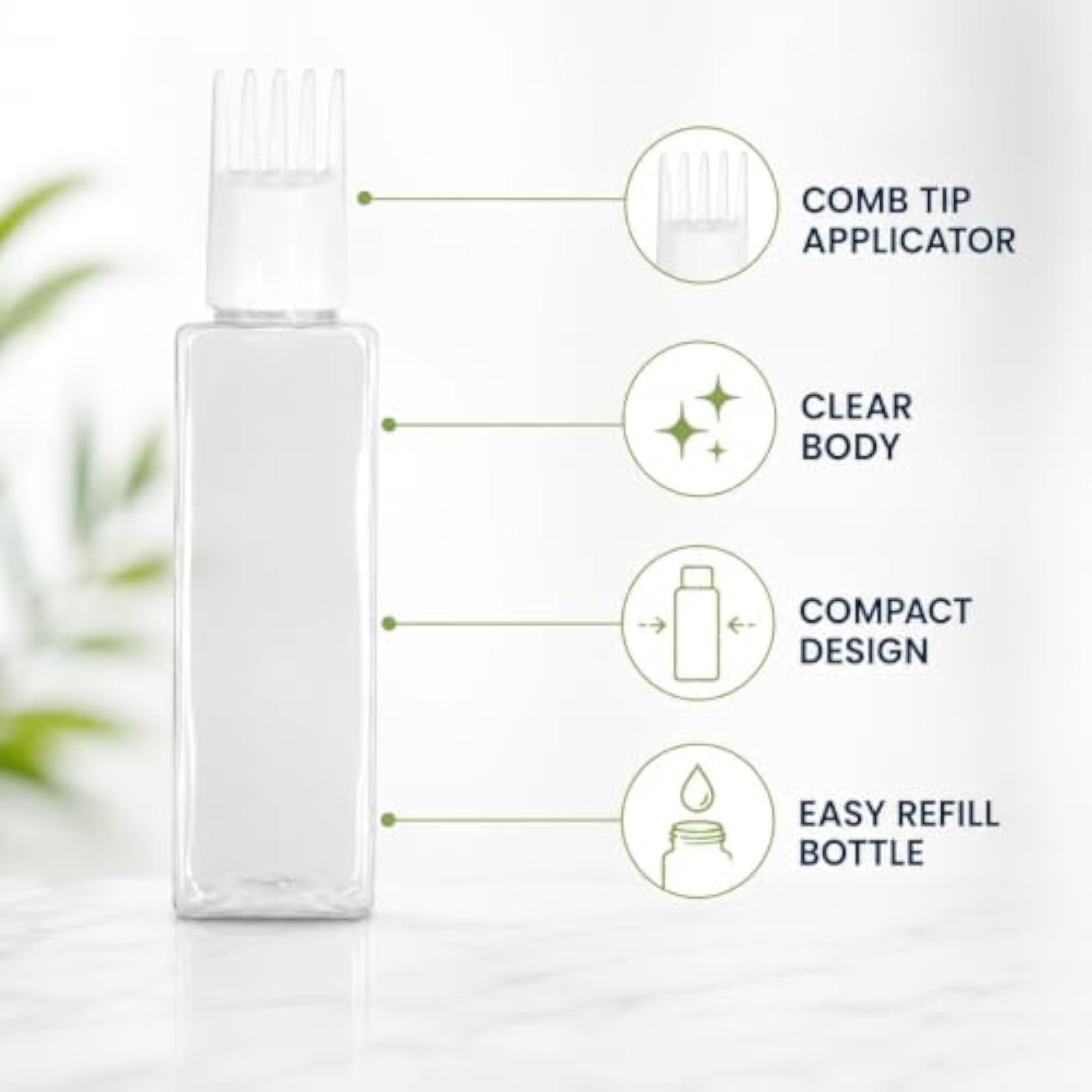 Root Comb Applicator Empty Rectangular Bottle, 1 Ounce