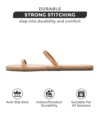 Project Cloud Summer Sandals for Women 2025 - Memory Foam Insole and Vegan Leather Beach Flip Flops for Women - Non Slip and Lightweight Double Strap Womens Sandals (Transition)3