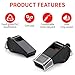 SPORTIC Whistle，12 Pack Durable Plastic Whistles with Lanyards – Loud Crisp Sound for Coaches, Referees, Training, Emergencies, and Outdoor Activities (Black)