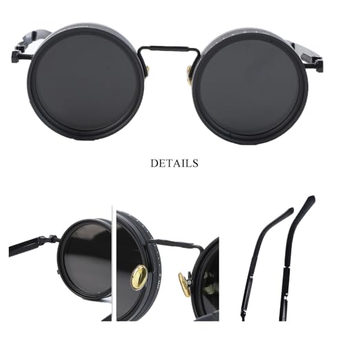 Image of OUANGANC sunglasses, 9 gears adjustable, men's sunglasses UV protection, metal frame, universal for street shooting & fishing