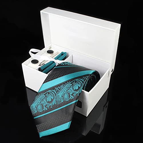 Corbata de seda para hombre con set de accesorio