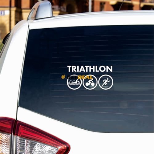Triathlon Swimming Cycling Runnings Triathlete Sticker Decal Vinyl - White 15.2cm - for Car Boat Laptop Cup No Background Die-Cut