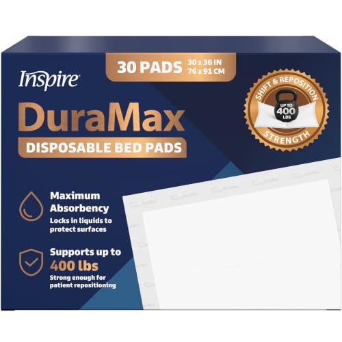 Image of Inspire Extra Large Super Absorbent Disposable Bed Pads for Incontinence Ultra Thick and Absorbent Bed Pads Disposable Adult | Puppy Pads | Pee Pads for Adults (Duramax 30 inch x 36 inch)