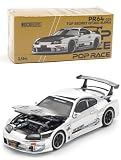 Diecast Model Car Compatible with Top Secret GT300 Supra Silver Chrome 1/64 Pop Race PR64-325