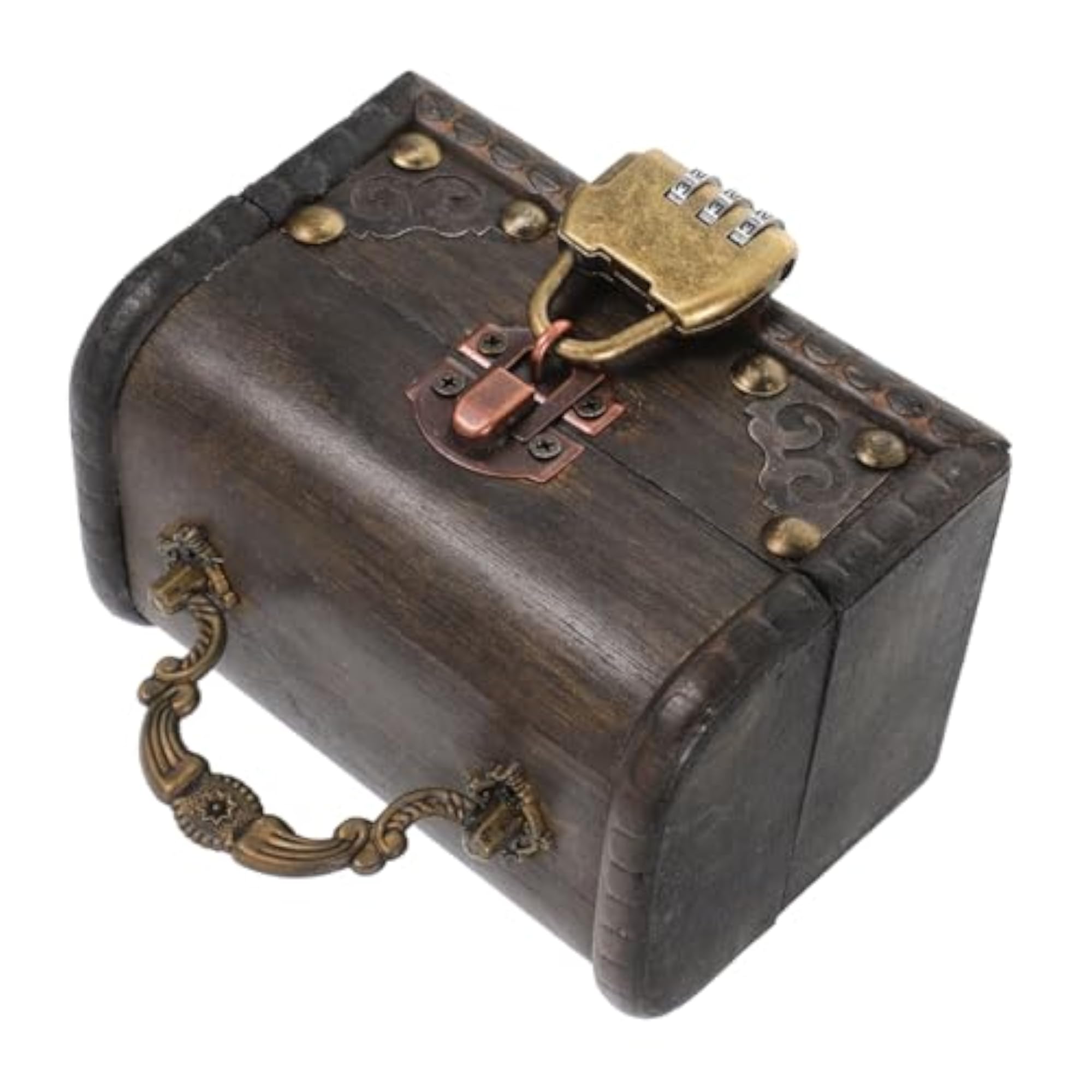 Antique Wooden Storage Box for Jewelry, Vintage Holder