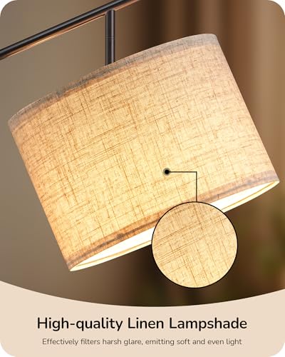 Image of EDISHINE 64.7IN Floor Lamp for Living Room with Remote, Black Standing Lamp