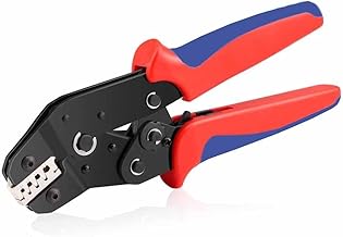 SN-58B Non-insulated 24-16 AWG Open Barrel Crimping Tool 0.25-1.5mm², Ratcheting Crimper for Dupont Molex JST TE Terminals & EPC PCIE SATA Pins