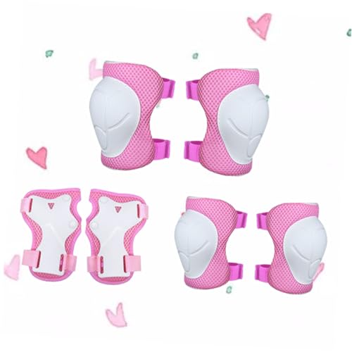 NAMOARLY 6PCs Kids Cycling Protective Gear Set Knee Pads Elbow Pads Hand Protection for Skateboard Riding