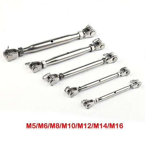 Stainless Steel Turnbuckle, Senrise 304 Stainless Steel M16 Closed Body Jaw Turnbuckle Rigging Bottle Screw - High Polished Welded Fork Screw For Marine, Sailing, Boating & Industrial Applications #TOP5