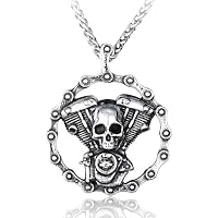 Gu Feng Accesorios motero para hombre collar vintage calavera