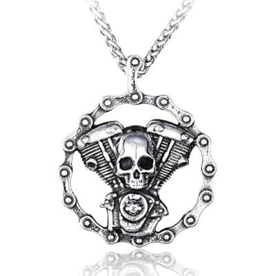 Gu Feng Accesorios motero para hombre collar vintage calavera punk colgante de titanio | Ya disponible en tu tienda friki favorita! En mundofriki.es! Gu Feng Accesorios motero para hombre collar vintage calavera punk colgante de titanio | Ya disponible en tu tienda friki favorita! En mundofriki.es!