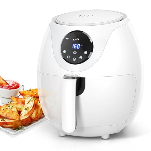 Las Mejores Freidoras sin Aceite pequeñas - Análisis y Comparativa 14 Taylor Swoden Eva - Freidora de aire sin aceite, 1200W, tamaño compacto: 2.6 litros, pantalla LED, panel táctil, 6 programas automáticos. Libre de BPA....