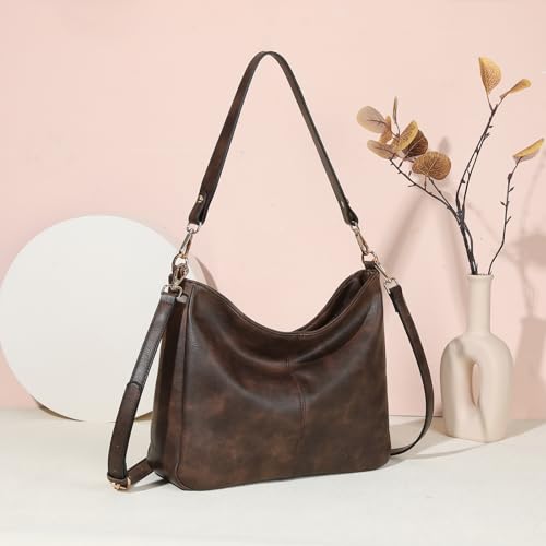 Image of GOIACII Hobo Bags for Women, Soft Leather Shoulder Crossbody Purse, Ladies Large Casual Tote Handbag Multi Pocket