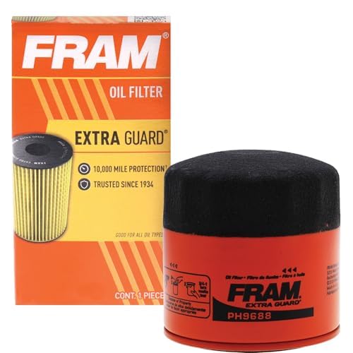 FRAM Extra Guard PH9688, 10K Mile Change Automotive Replacement Interval Spin-On Engine Oil Filter for Select Vehicle Models