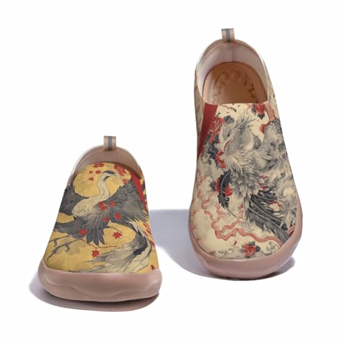 Men's Slip On Casual Loafers Fashion Knit Art Painted Shoes Lightweight Comfort Travel Sneaker