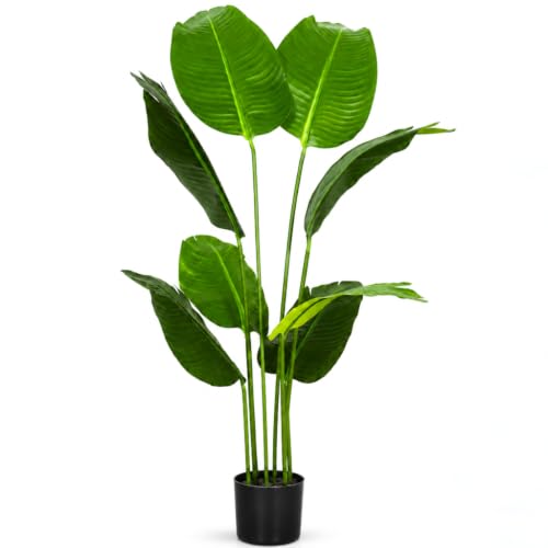 Keeplush Lifelike Bird of Paradise Artificial Plant 6ft Faux Banana Leaf Tree with 13 Trunks - Perfect Indoor Silk Floor Plant for Home Decor in Living Room Office and Bedroom 1Pack