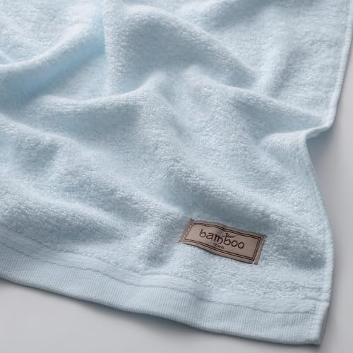 Image of Spread Spain Bamboo Hand Towel, Ultra Soft, Absorbent & Quick Dry, 360 GSM, Towel for Daily use, Gym, Pool, Travel, Sports and Yoga, 40cms x 60cms, Pack of 1 (Sky Blue)